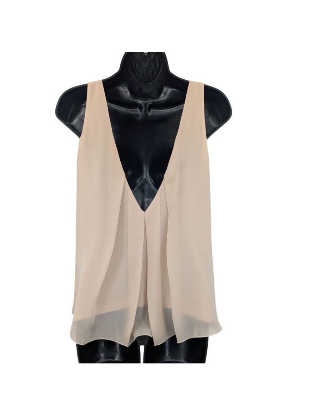 Alice + Olivia AIR Draped Tank Top Minimalist Quiet Luxury Office Neutral Large‎